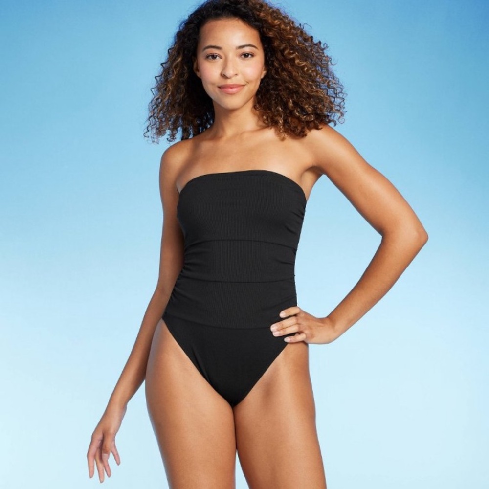 Ribbed Bandeau Cheeky Swimsuit ✨